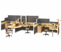 Partisi Kantor Uno Exclusive 3 Staff Configuration